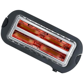 Severin Grauzdētājs AT 2590, 1400 W, 4 tosti, melns un sudrabs, elektroniskā vadība, nerūsējošais tērauds, atkausēšana (AT 2590)