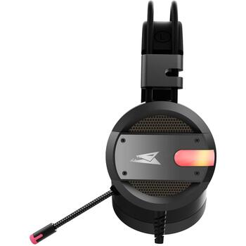 Baracuda Наушники CONCH-B, 307g, Черный, 118dB, 32Ω, 2.15m, 20Hz-20KHz, Накладные, Синяя LED подсветка (CONCH-B)