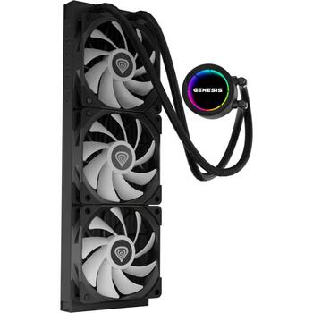 Genesis AIO šķidrumu dzesētājs NLG-2321, 360 mm, 80 cfm, 3 ventilatori, PWM atbalsts, ARGB ventilatori (NLG-2321)