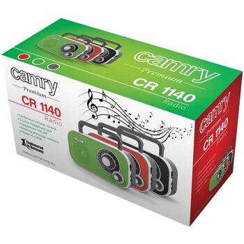 Camry Портативное радио CR 1140R, 230V, FM/AM, 4 x AA, красный, аккумулятор, переключатель, телескопическая антенна (CR 1140 red)