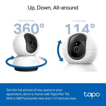 Tapo C220 Pan/Tilt AI камера безопасности Wi-Fi, TP-Link, Tapo C220, 4 MP, 4mm/F2.0, H.264, Micro SD до 512GB (TAPOC220)