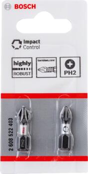 PRO Impact PH skrūvgriežu uzgaļi, izturīgi un augstas slodzes, 25 mm, 2608522403, BOSCH (2608522403)