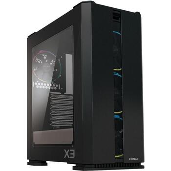 Zalman Корпус ПК X3 BLACK, ARGB вентилятор x4, Midi Tower, 3x3.5