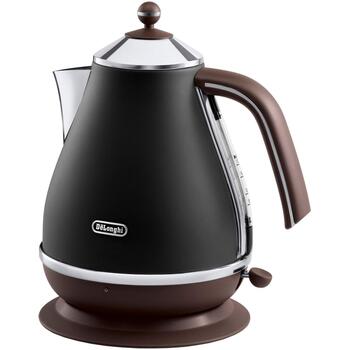 Delonghi Электрический чайник KBOV2001BK, 2000 W, 1.7 L, черный, нержавеющая сталь, 360° основание, индикатор уровня воды, фильтр (KBOV2001BK)
