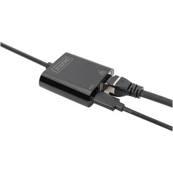 Digitus USB-Type-C Gigabit Ethernet адаптер DN-3027, 1 Гбит/с, USB-C порты, передача питания (DN-3027)