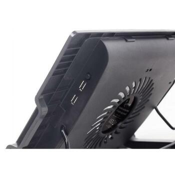 Gembird охлаждающая подставка NBS-1F17T-01 черная, USB 2.0, глубина 370 мм, ширина 265 мм, высота 33 мм (NBS-1F17T-01)