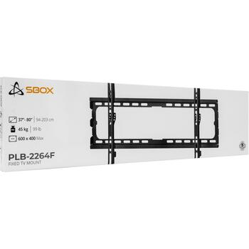Sbox televizora kronšteins PLB-2264F-2, 37-80'' / 94-203cm, 45kg, 200x200-600x400, fiksēts, melns, tērauds/plastmasa (PLB-2264F-2)
