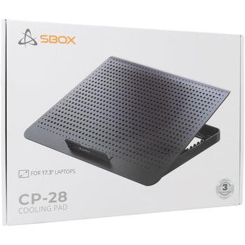 Sbox Dzesēšanas paliktnis CP-28, 2 USB, 180mm ventilators, 300-800 apgr./min., 45 CFM, 22.65 dB, 8 leņķi (CP-28)
