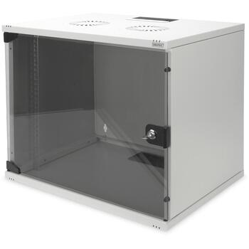Digitus Серверный шкаф DN-19 09-U-S-1, 9U, 19 дюймов, 400 мм, IP20, запираемая стеклянная дверь, регулируемые направляющие, сталь (DN-19 09-U-S-1)