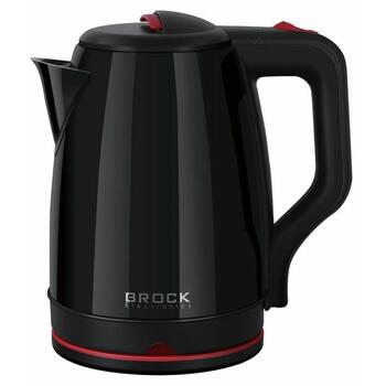 Brock WK 5518 BK чайник, 2,0л, 1500Вт, 360° основание, черный, нержавеющая сталь, двойные стенки, скрытый нагревательный элемент (WK 5518 BK)