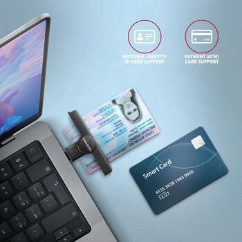 Axagon считыватель смарт-карт CRE-SMPC USB Type-C 480Mbps, 1 слот, 5V, CE, RoHS, черный (CRE-SMPC)