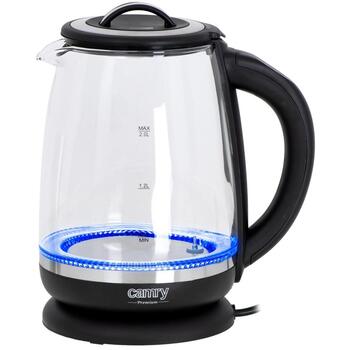 Adler Чайник CR 1290, 2200 W, 2 L, Стекло, 360° поворотная база, Автоотключение (CR 1290)