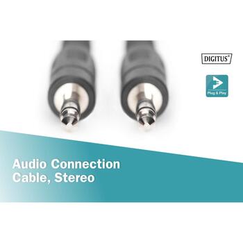 Digitus AK-510100-015-S аудиокабель, 1,5м, 3,5мм mini-phone stereo, штекер, экранированный, черный (AK-510100-015-S)
