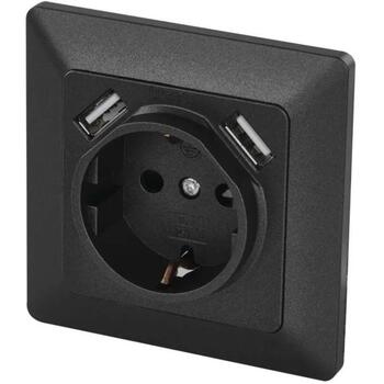 Emos Розетка с USB A6000.3, 2,1 A, IP20, дизайн: Немецкий, 1 шт. в PE пакете, крепление: в коробке (A6000.3)