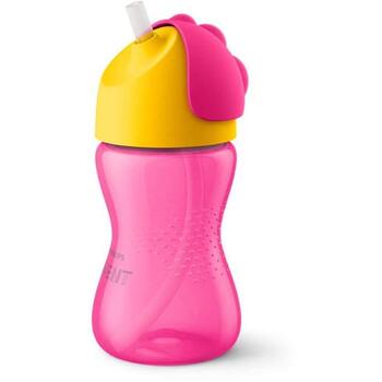 Philips Avent поильник с трубочкой SCF798/02, 300 мл, 12M+, розовый, защита от протекания, нескользящий (SCF798/02)
