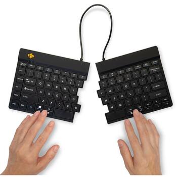 R-Go Tools клавиатура R-GO SPLIT BREAK, беспроводная, Bluetooth 5.0, QWERTY, черная, емкость аккумулятора 500 мАч (RGOSBUSWLBL)