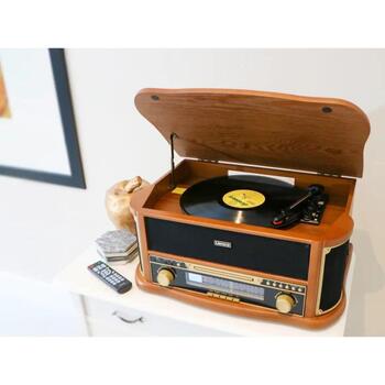 Lenco TCD-2551WD проигрыватель, 33/45/78 об/мин, 2x5 Вт, Bluetooth 5.0, AM/FM, CD, кассета, USB MP3, дерево (TCD-2551WD)