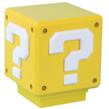 Paladone Super Mario Mini Bloka Gaisma PP3428NN, 11cm, LED, 1 spuldze, dzeltena/balta, galda/plaukta stiprinājums (PP3428NN)