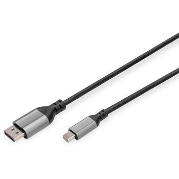 Digitus DisplayPort kabelis DB-340106-020-S, 2 m, 8K60Hz atbalsts, 4K144Hz atbalsts, MST, 80 Gbps (DB-340106-020-S)