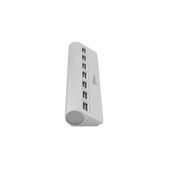Sbox USB centrmezgls H-207, 480 Mbit/s, 7 pieslēgvietas, USB 2.0, 0,5 m, alumīnijs, sudrabs (H-207)
