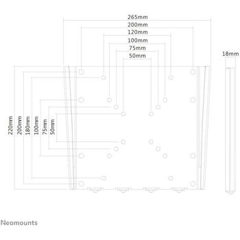 Neomounts настенный крепеж FPMA-W110BLACK, максимальная нагрузка 35 кг, размер экрана 10-40