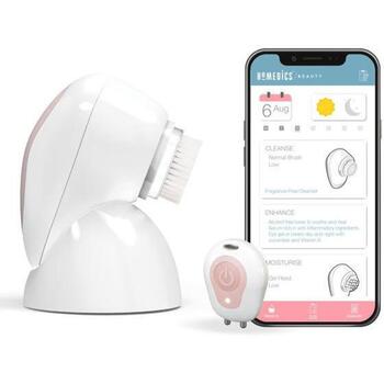 Homedics Устройство для очищения лица FAC-700-EU, 3 насадки, аккумулятор, водонепроницаемое, Bluetooth анализатор кожи (FAC-700-EU)