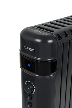 Bezeļļas radiators lielāku telpu papildu apsildei 2000W 75m³ 2 režīmi termostats riteņi antracīts RAD 2000 Oil Free Dark 363937 Eurom (363937)