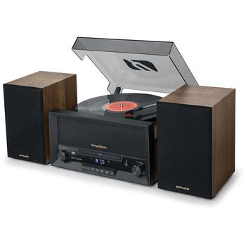 Muse Микросистема для виниловых пластинок MT-120MB, 100-240В, 50/60Гц, 33/45/78 об/мин, FM-радио с 20 станциями, USB-порт (MT-120MB)