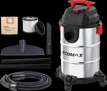 Ecomax putekļu sūcējs sausai un slapjai sūkšanai EMX 25L EM19307-25BA&EMX, 900W, 25l, 153mbar, 32m³/h, 220-240V, 3m (EM19307-25BA&EMX)