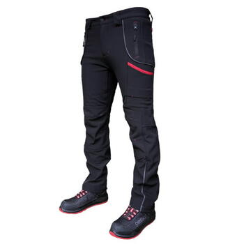 Pesso Nebraska J44 softshell bikses, C44, melnas, 300g/m², ūdens/vēja necaurlaidīgas, elpojošas, ceļgalu sargu kabatas (NEBRASKAJ44)