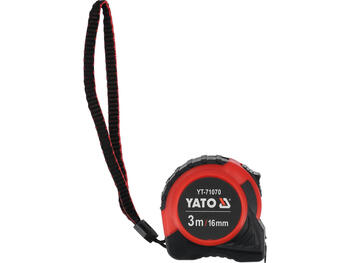 Yato Mērlente YT-71070, 3m, 16mm, tērauds, pārklājums ar neilonu, ABS korpuss, II precizitātes klase (YT-71070)