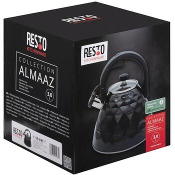 Resto Kettle 90610 3L, Нержавеющая сталь, Стеклянная крышка, Эргономичная ручка, Подходит для индукции (90610)