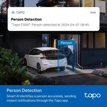 Tp-Link Tapo C500, 1080P, 360° горизонтально, 130° вертикально, IP65, двусторонний звук, обнаружение человека (TAPOC500)