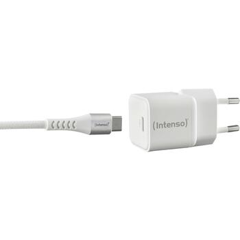 Intenso адаптер питания 7803042, 1 x USB Type-C, 100-240 В, 20 В, 30 Вт, быстрая зарядка, 1,5 м кабель, белый (7803042)