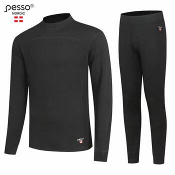 Termoveļas komplekts Merino80, melns, XL, PESSO, MERINO80XL, 80% merino vilna, 20% poliesteris (MERINO80XL)