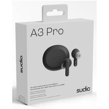 Sudio austiņas A3 Pro A3PROBLK, 10mm, 32ohm, 107dB, Bluetooth 5.4, 10m, 5h, trokšņu slāpēšana, mikrofons, in-ear, bezvadu (A3PROBLK)