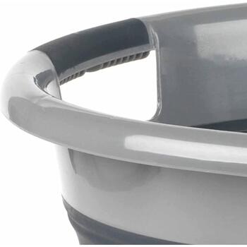 Russell Hobbs Складная корзина для белья LA053879GRYF1EU7, 27л, 62.5см, 45см, 28см, пластик, черный/серый (LA053879GRYF1EU7)