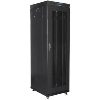 Lanberg монтажный шкаф 19 42U 600x800 FF01-6842-23BL, 93кг, 600мм, 2097.5мм, 800кг, IP20, перфорированная дверь, LCD дисплей (FF01-6842-23BL)
