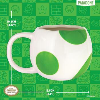 Paladone Yoshi яйцеобразная кружка PP4911NN, 650ml, 510g, Зеленая/Белая, официально лицензированный продукт Nintendo (PP4911NN)