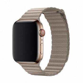 Devia Elegant Leather Loop 44mm для Apple Watch, ремешок, синтетическая кожа, магнитная застежка, золотой цвет (102010475021)