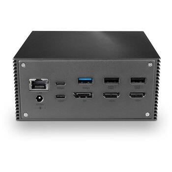 Lindy dokstacija 43378, 4K DP, 2x HDMI, 2x USB-C, 3x USB 3.0, 2x USB 2.0, 1x RJ45, 1x audio, 1x SD, 1x MicroSD (43378)