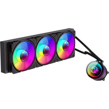 Gamemax procesora šķidruma dzesētājs ICEBURG 360 INFINITY BK, 1.125kg, 2.575kg, 300W TDP, 32 dBA, 800-2000 rpm, 120mm ventilators (ICEBURG 360 INFINITY BK)