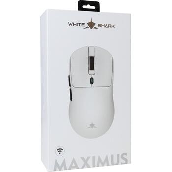 White Shark Игровая мышь MAXIMUS-W, 55г, 6 кнопок, 26 000 DPI, беспроводная, PTFE, 1000 Гц, 300 мАч аккумулятор (MAXIMUS-W)