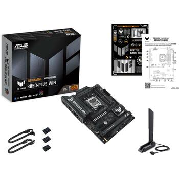 Asus Dēlis TUF GAMING B850-PLUS WIFI, AMD AM5, DDR5, 192 GB, 3 x M.2, 4 x SATA III, 2.5Gb Ethernet, Wi-Fi 7 (TUF GAMING B850-PLUS WIFI)