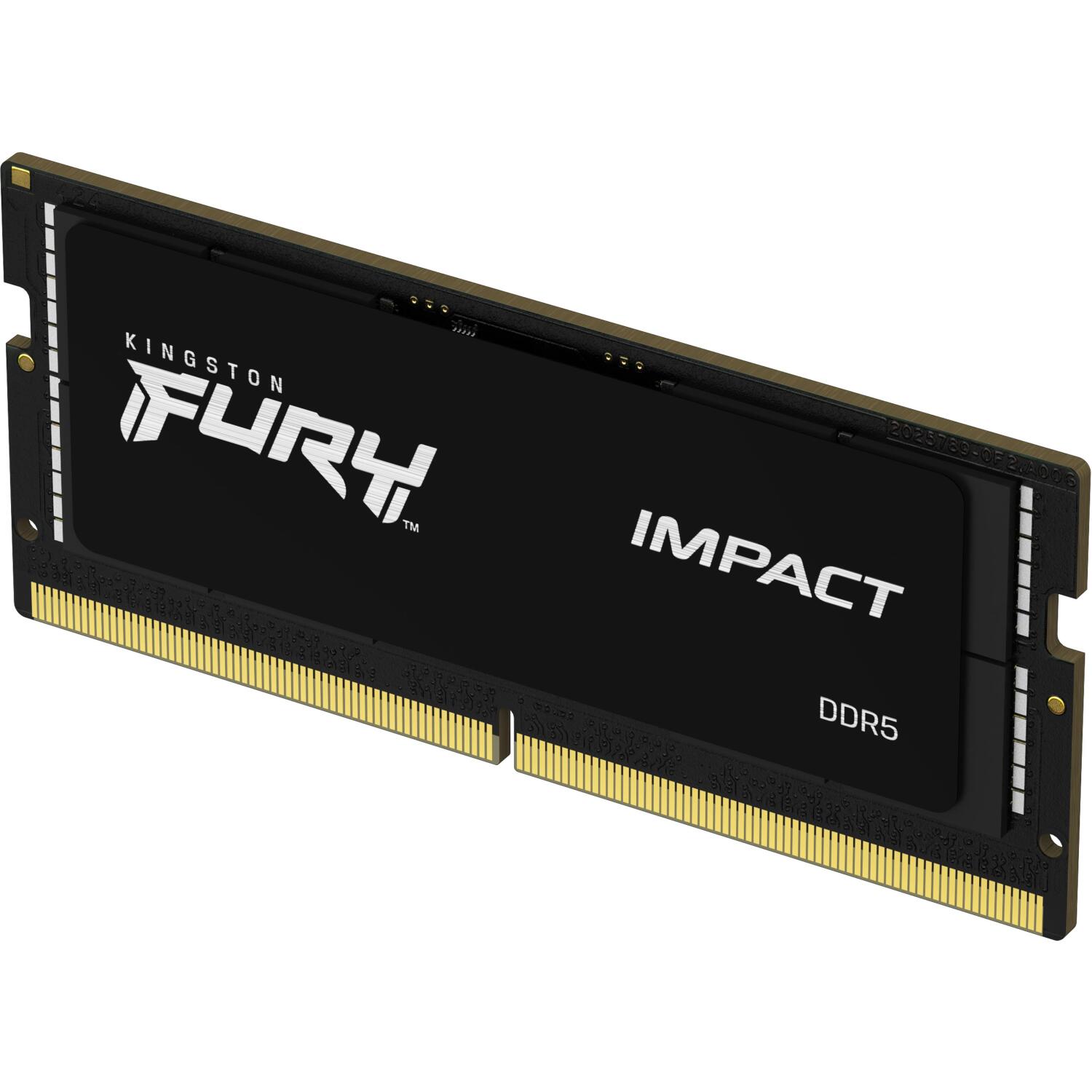 Kingston оперативная память KF560S38IB-16, 16GB, 6000MT/s, DDR5, CL38, SODIMM, FURY Impact, PnP, XMP 3.0, радиатор (KF560S38IB-16)