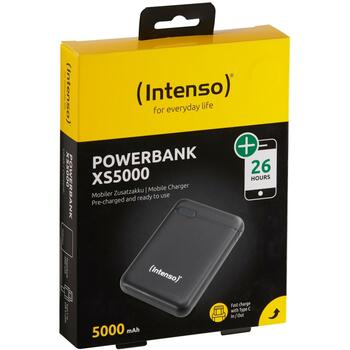 Intenso Power Bank 7313520 5000 мАч, Li-Poly, 2x 5В-2.1А, USB-A, USB-C, microUSB, черный (7313520)