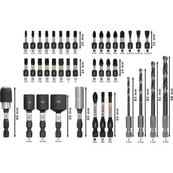 Bosch Pro Impact 2608521U86, 40 daļīgs urbju un skrūvgriežu uzgaļu komplekts, HSS-G, 1/4