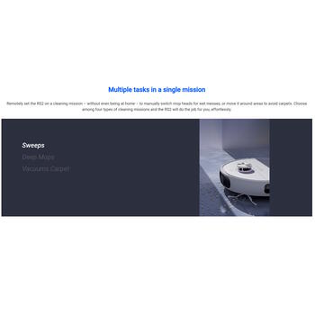 Ezviz CS-RS2-TWT2 robotizētais putekļsūcējs un mopu robots, 4000 Pa, 180 RPM, 5200 mAh, 220 min, 0.4 L, 0.15 L, 5.5 L, 5 L, Wi-Fi (CS-RS2-TWT2)