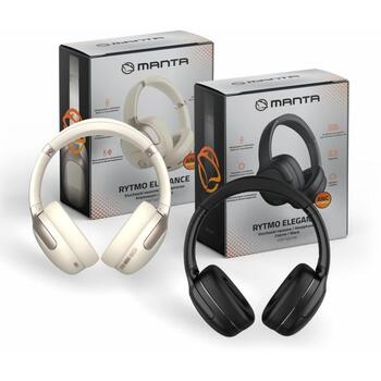 Manta Наушники HDP1001BK, 600mAh, 50ч, Bluetooth 5.3, 4 микрофона, USB-C, 3,5mm AUX, жесткий чехол (HDP1001BK)