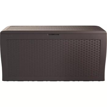 Keter Samoa Rattan Box 270L коричневый, 29209570590, 117x45x57см, 270л, плетение ротанг, устойчив к УФ, колесики, ручки (29209570590)